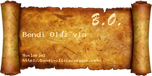 Bendi Olívia névjegykártya